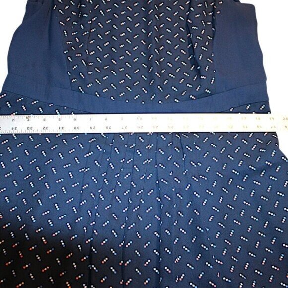 Tommy Hilfiger Navy Geometric Pleated Fit & Flare Dress Size 18 - Picture 7 of 9